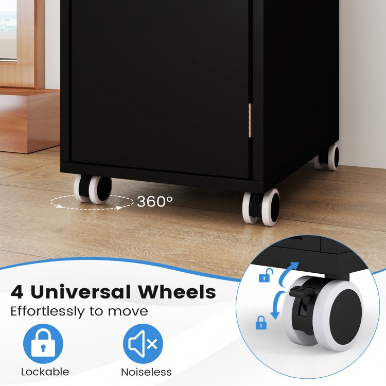 Salon Trolley Cart 360° Rolling Tool Cart Mobile Storage Station with 4 Lockable Wheels