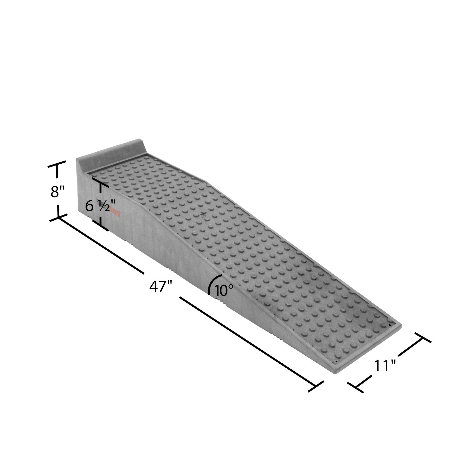 Black Widow Heavy-Duty Plastic Service Ramps, 10,000 lb Capacity, 6.5′′ Lift, 47′′ L, Pair
