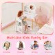 Kids Princess Makeup Dressing Desk and Chair Set with Mirror and Lights