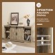 Sliding Barn Door TV Stand with Adjustable Shelves and Storage Cabinet