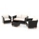 4 Pieces Outdoor Conversation Set with Storage Coffee Table