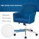 Velvet Desk Chair with Adjustable Swivel and Removable Cushion