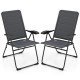 2 Pieces Outdoor Folding Patio Chairs with Adjustable Backrests for Bistro and Backyard