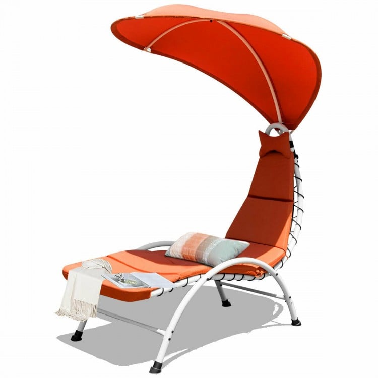 Patio Hammock Chaise Lounger Chair with Canopy
