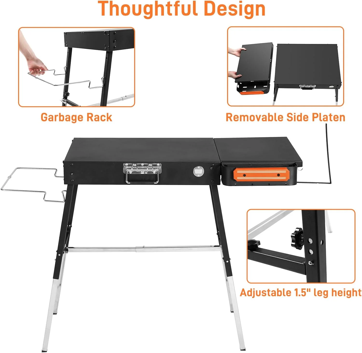 GANGSHELO Portable Folding Grill Stand for 17/22 Blackstone Griddles – Durable Outdoor BBQ Table