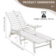Weatherproof Patio Lounge Chair with Adjustable Back and Cup Holder