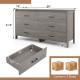 6-Drawer Wide Dresser Chest with Center Support and Anti-tip Kit