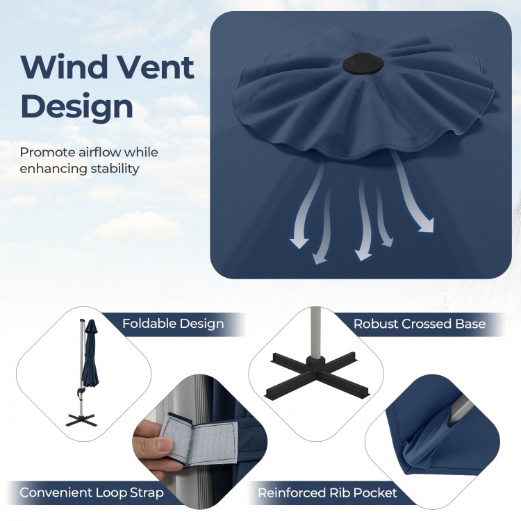 11 FT Outdoor Patio Umbrella with 360° Rotation and Adjustable Tilt