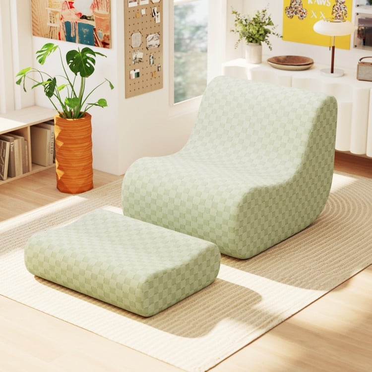 Bean Bag Chair with Ottoman and High Elasticity Sponge