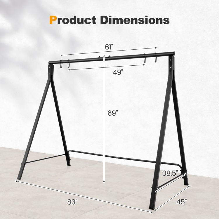 Patio Metal Swing Stand with A-Shaped Structure