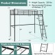 Twin Metal Loft Bed with Ladderand High Guard Rails