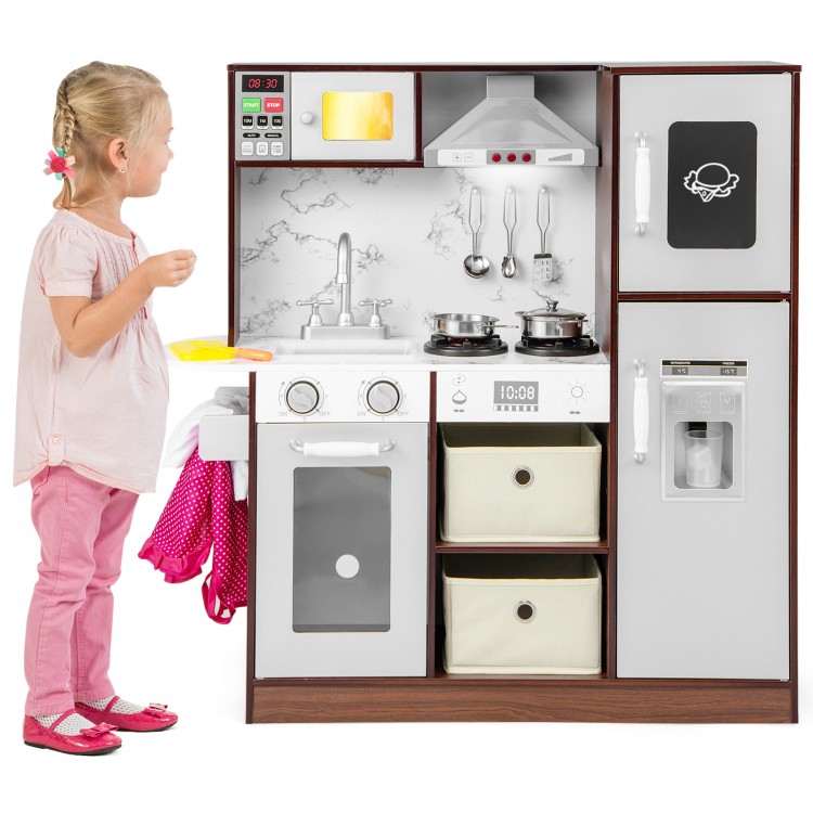 Kids Modern Toy Kitchen Playset with Attractive Lights and Sounds
