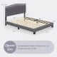 Modern Upholstered Bed Frame with Adjustable Vertical Channel Tufted Headboard