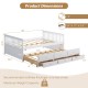 Full Size Wood Daybed Frame with Trundle Bed and 3 Storage Drawers