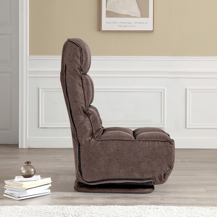 360-Degree Swivel Folding Floor Chair with 6 Adjustable Positions