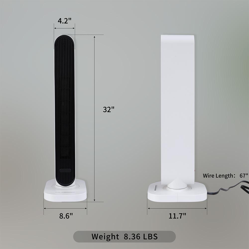 Simple Deluxe 1500W Electric Space Heater, White, 4 Heat Modes, Auto-Off, Remote Control, Overheat Protection, Indoor Use