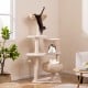 59 Inches Cattail Cat Tower with Sisal Scratching Posts and Soft Hammock