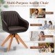 Stylish Swivel Home Office Chair with Solid Wood Legs