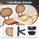 29.5 Inch Modern Faux Leather Bar Stools with Imitation Rattan Woven Backrest
