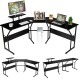 88.5 Inch L Shaped Reversible Computer Desk Table with Monitor Stand