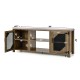 TV Stand for TVs up to 65-Inch with 2 Metal Mesh Doors and Ad