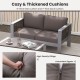 Patio Aluminum Loveseat Sofa Outdoor Furniture Set with Thick Back and Seat Cushions