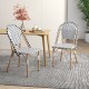 French Bistro Chair Set of 2 with Galvanized Metal Framex