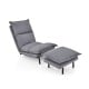 Modern Armless Accent Chair with Ottoman for Living Room