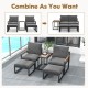 5 Pieces Aluminum Frame Weatherproof Outdoor Conversation Set with Soft Cushions