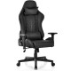 Adjustable 360° Swivel PU Gaming Chair with RGB LED Lights and Nylon Base