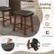 Set of 2 24/30 Inch Dining Bar Stool with Rubber Wood