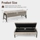 Modern Chenille Storage Bench with Solid Rubber Wood Legs