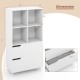 4-Tier Open Bookcase with 2 Drawers and 4 Storage Cubes