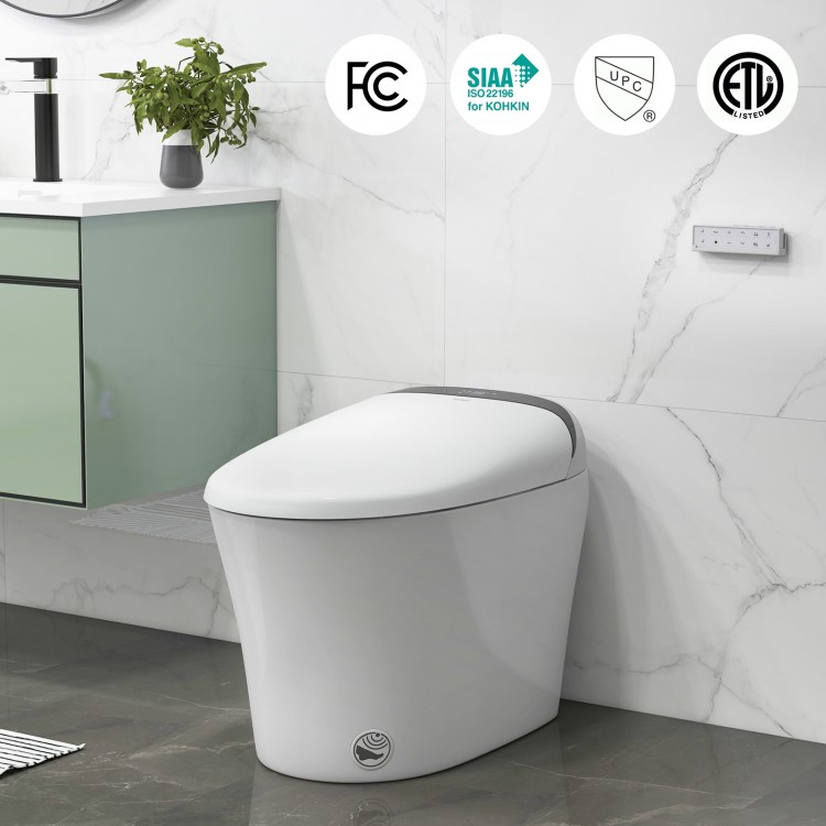 One-Piece Elongated Smart Toilet Bidet 1.28 GPF, Dual-flush