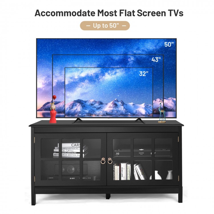 50 Inch Modern Wood Large TV Stand Entertainment Center for TV