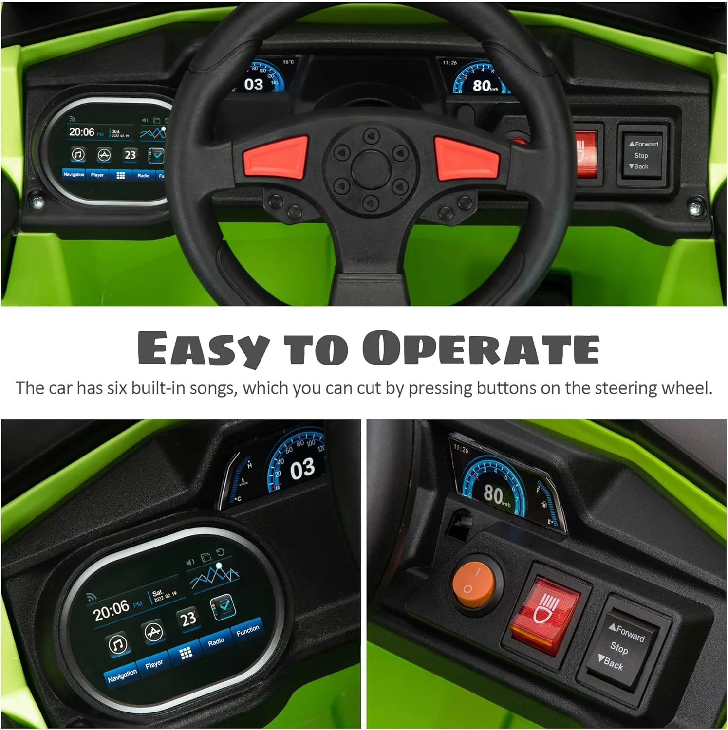 TOBBI 12V Kids Ride on Car, Electric Off-Road UTV Truck with Diverse Functions, Double Open Doors, Safety Belt, Horn, Music, and Lights for Kids Aged 3-5 Years (Rose Red)