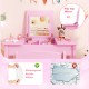 2-in-1 Kids Vanity Makeup Table and Chair Set with Flip Top Mirror