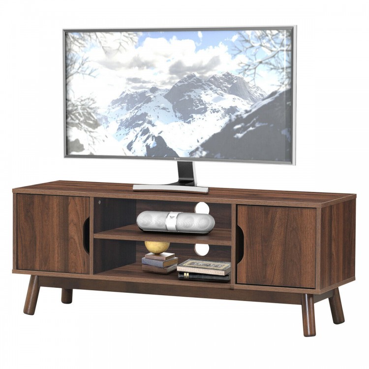 50 Inch Wood Media TV Stand with Storage Shelf