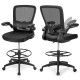 Height Adjustable Drafting Chair with Flip Up Arms for Home Office