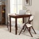 Kitchen Table Set for 2 Expandable Dining Table with 2 Upholstered Folding Chairs