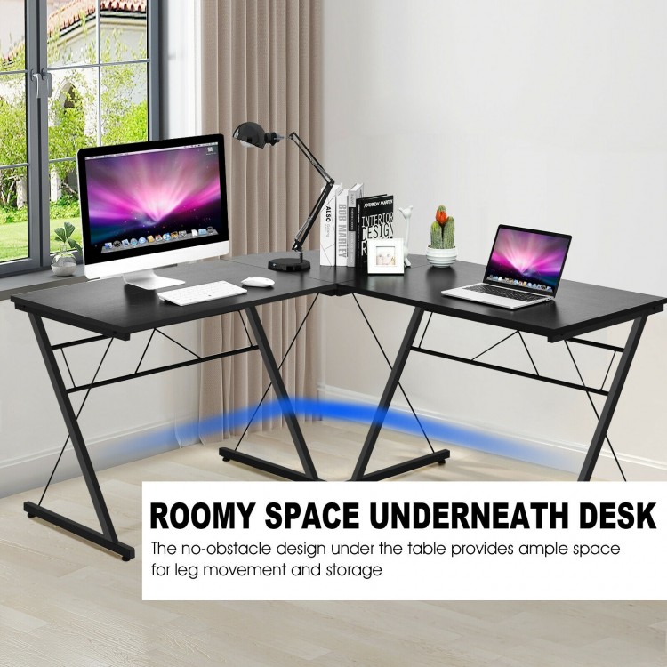 59 Inch L-Shaped Desk Corner Computer Desk with Round Corner