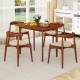 Wooden Dining Table for 2-4 People Kitchen Table with Rubber Wood Legs