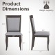 Wood Dining Chairs Set of 2 with Rubber Wood Frame and Padded Seat