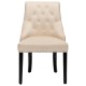 Modern Upholstered Button-Tufted Dining Chair with Naild Trim