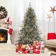 6/7.5/9 FT Artificial Christmas Tree Pre-Lit Hinged Holiday Tree with 360° Quick Power Connector