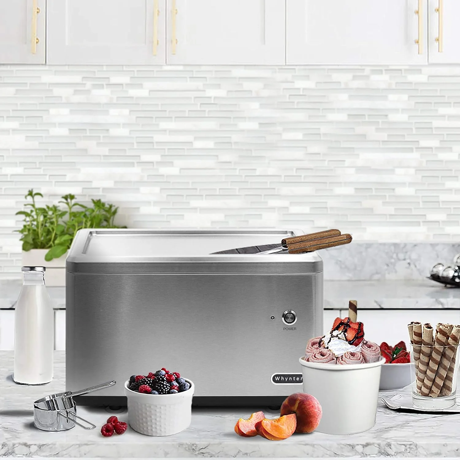 Whynter ICR-300SS 0.5-Quart Stainless Steel Rolled Ice Cream Maker With Compressor