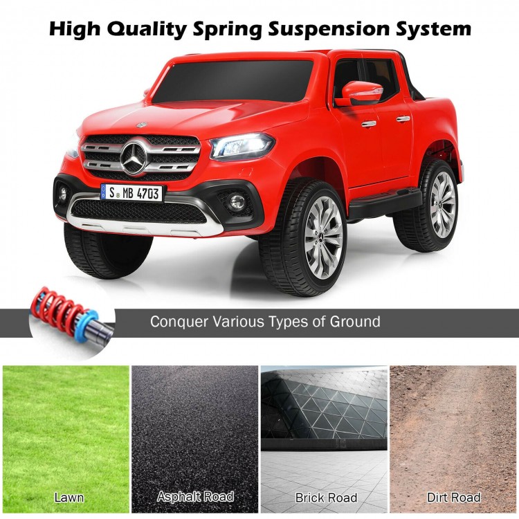 12V 2-Seater Kids Ride On Car Licensed Mercedes Benz X Class RC with Trunk