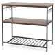 3 Shelves Kitchen Island Industrial Prep Table with Bottom Wine Rack