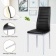 4 Pieces PVC Elegant Design Leather Dining Chairs with Solid Metal Legs
