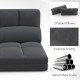 Floor Sofa Bed with 6 Positions Adjustable Backrest, Skin-friendly Velvet Cover